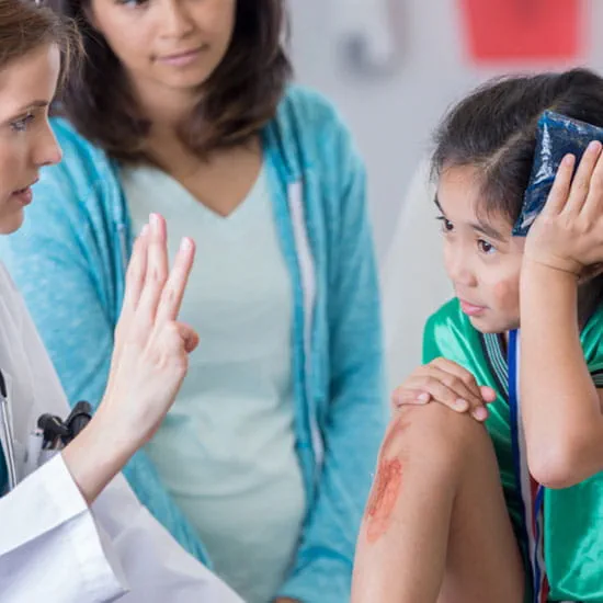 Little girl urgent care visit concussion