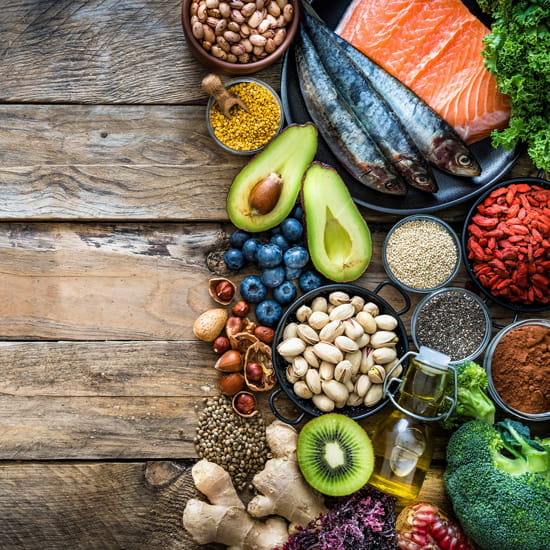 Healthy food on a table