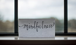 Piece of paper reading mindfulness