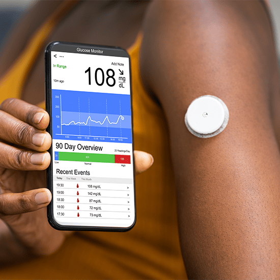 heart monitoring app being used