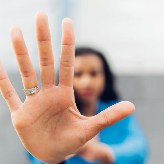 Close-up of a woman's palm