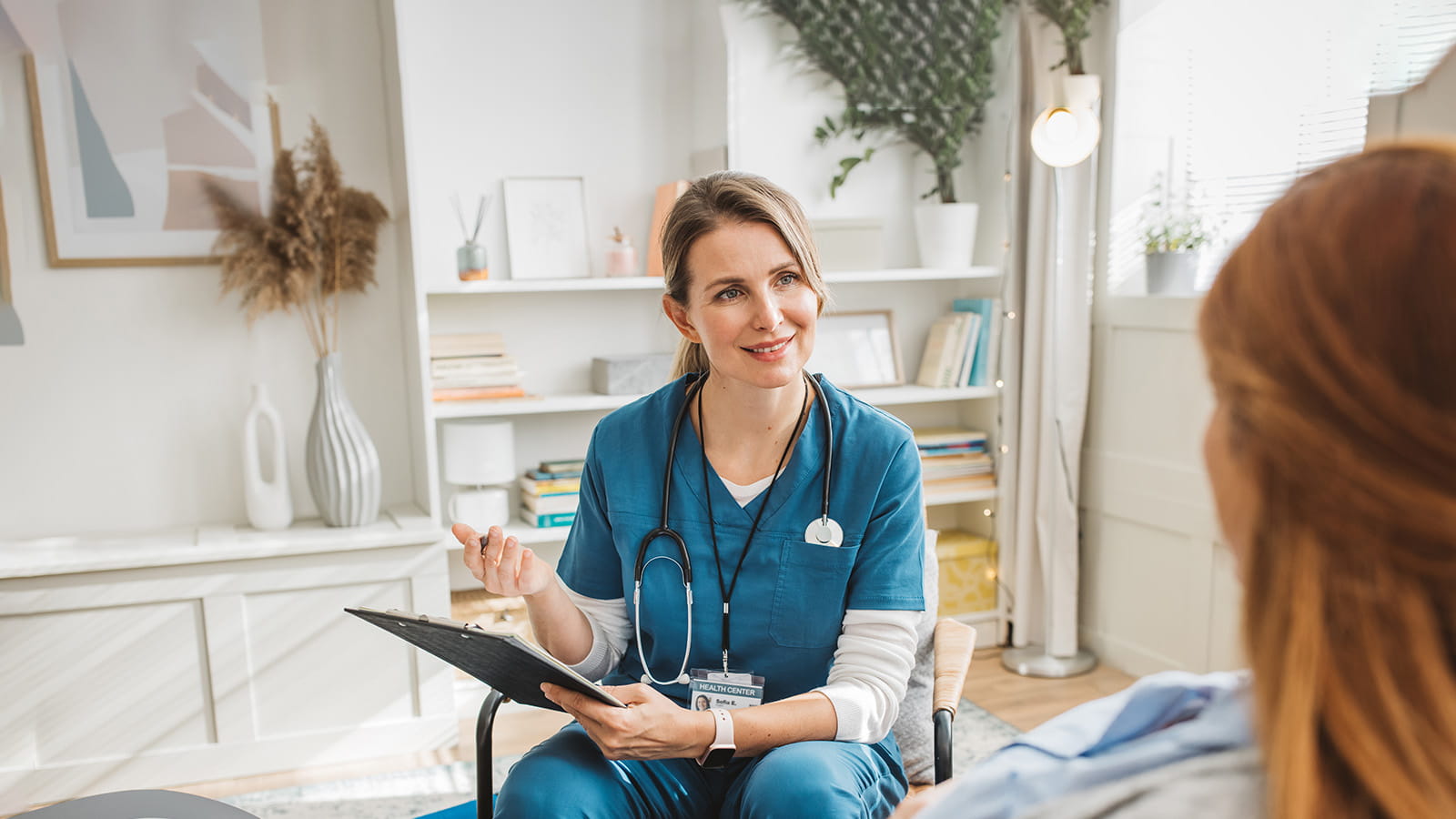 Doctor talking to patient