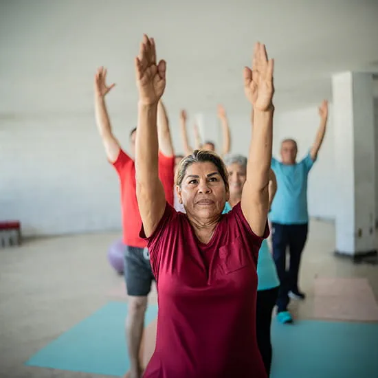 middle aged woman yoga