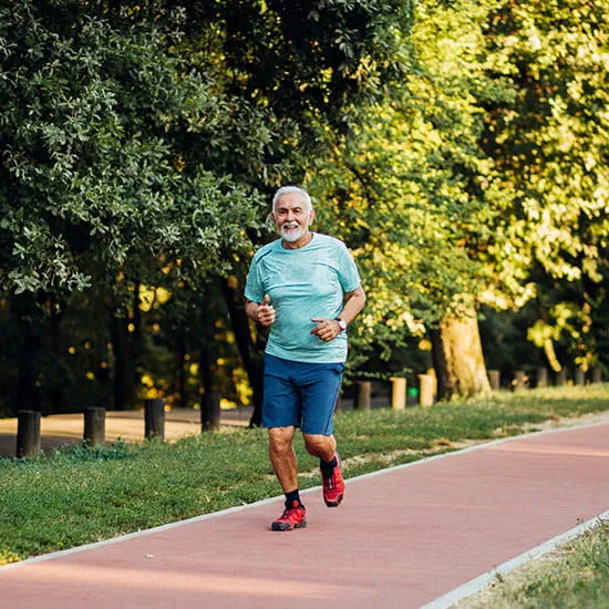 older man running