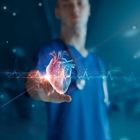 Cardiologist technologic heart illustration