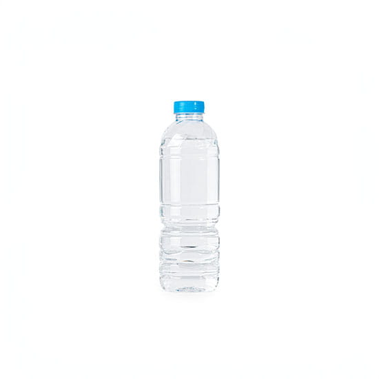 Water bottle in front of white background