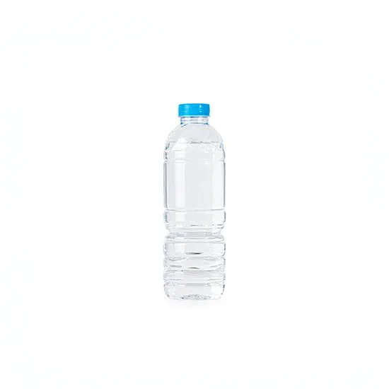 Water bottle in front of white background