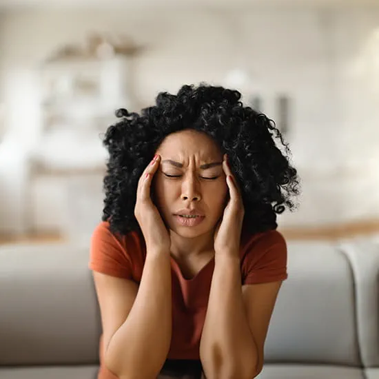 woman with migraine