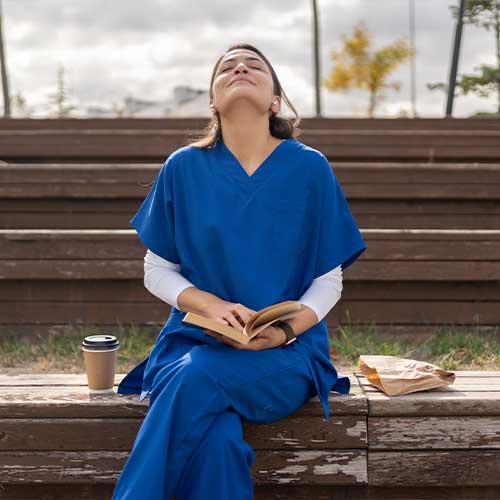 Healthcare Worker On A Lunch Break