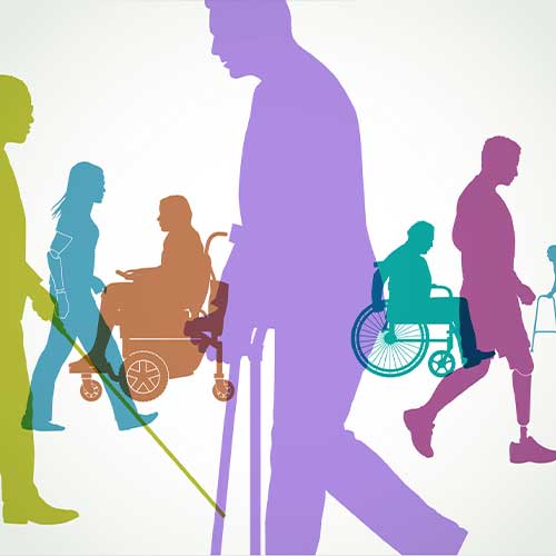 Group of people representing a diverse range of Disabilities in society.
