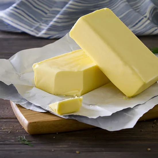 butter on a cutting board