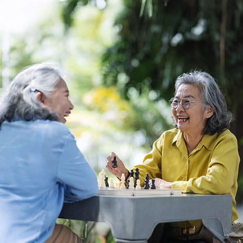 women playing chess