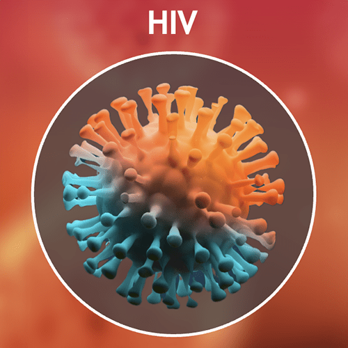 Medical illustration of HIV