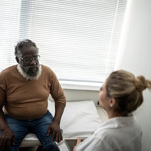 Man meeting with a doctor