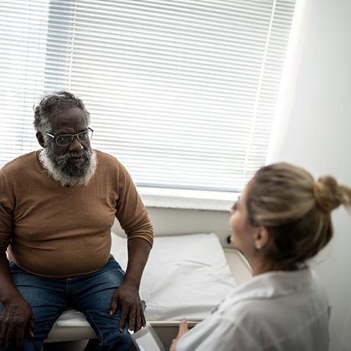 Man meeting with a doctor
