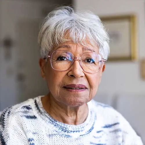 A beautiful multiracial senior woman