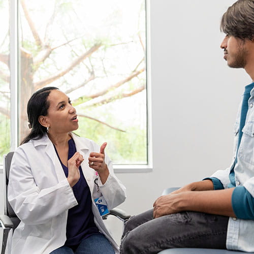 Doctor meeting with a patient