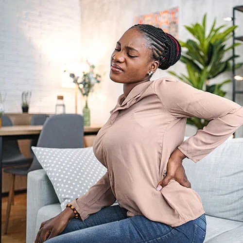 Woman with low back pain