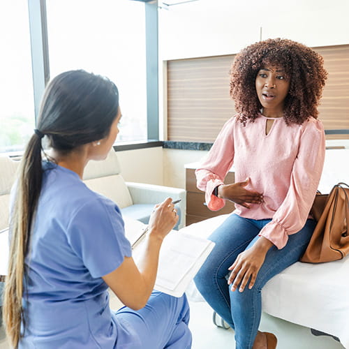 Doctor talking to a patient