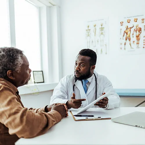 Doctor explaining test results to a patient