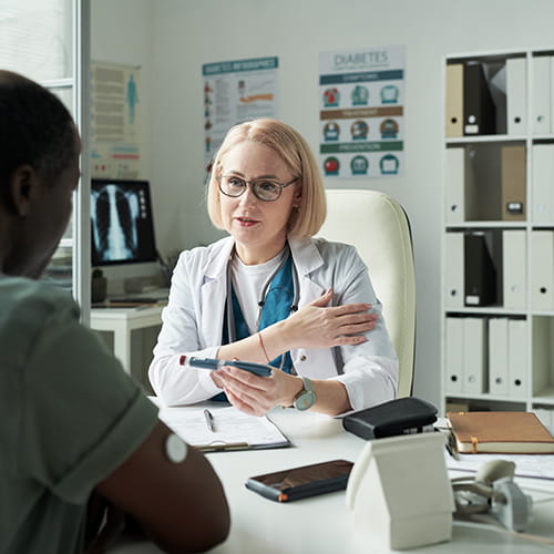 Doctor meeting with a patient