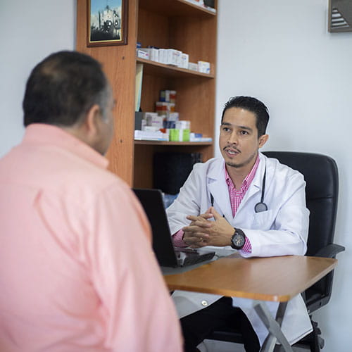 Patient meeting with a doctor