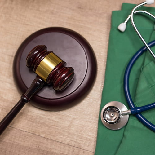 Gavel and stethoscope.