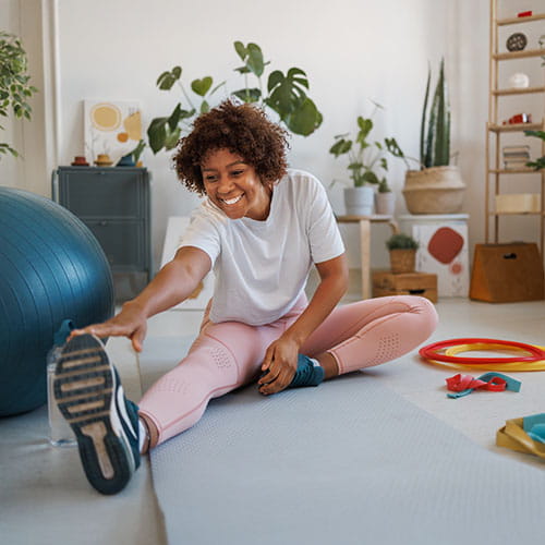 woman stretching