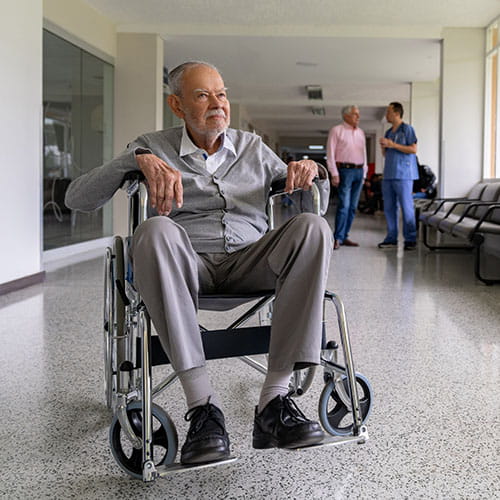 older man in wheelchair