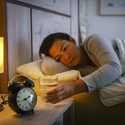 woman awake in middle of the night