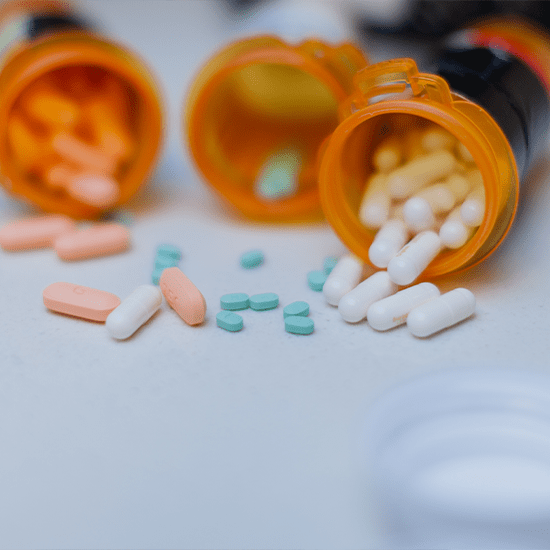 pills spilled out onto a table