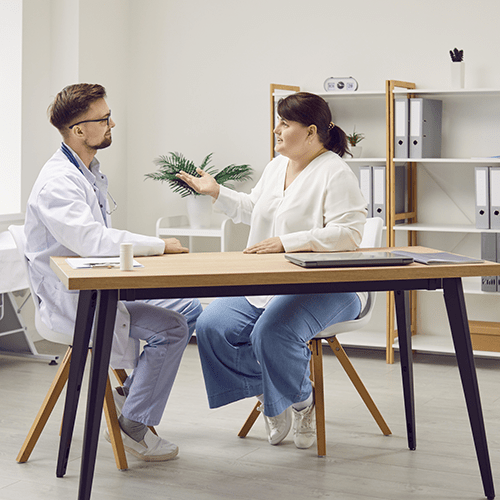 Doctor having a discussion with a patient