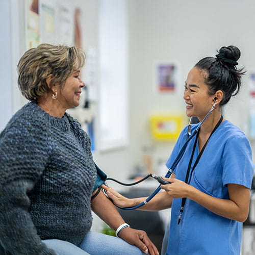 nurse with female patient
