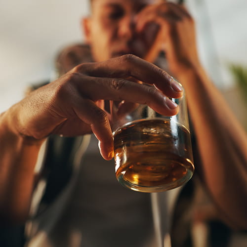 man with a drink