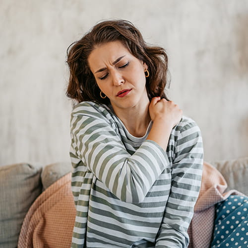 woman with neck pain
