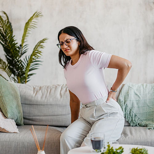 woman with back pain