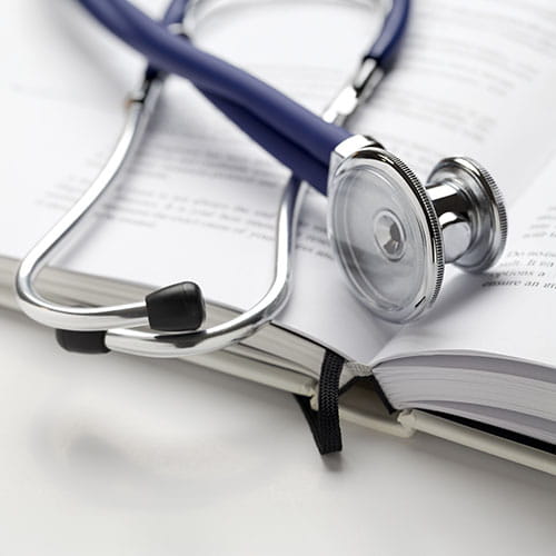 stethoscope on a book
