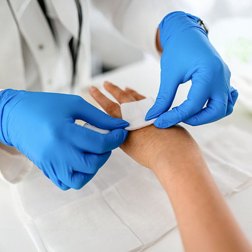 doctor examining patient