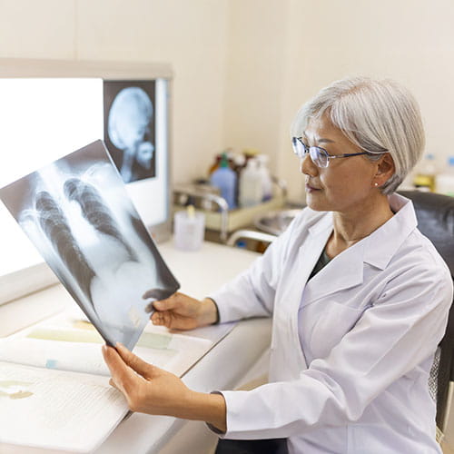 doctor reviewing an xray