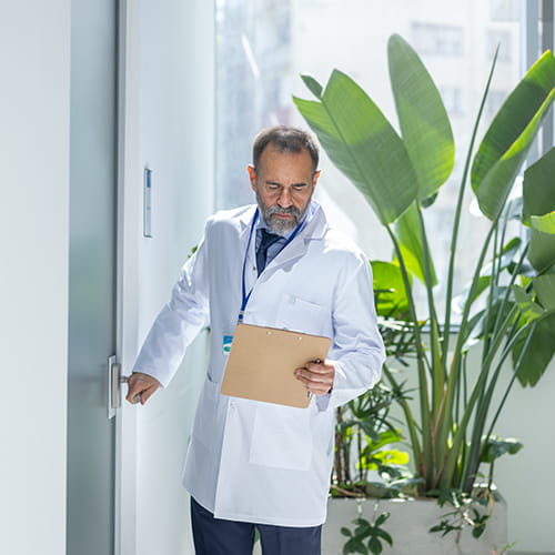doctor opening a door