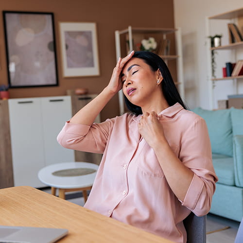 woman with hot flashes