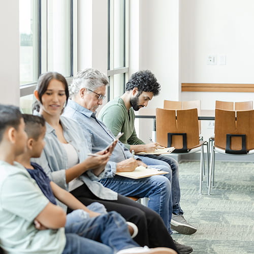 people in waiting area