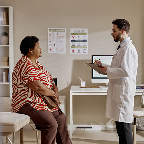 doctor talking to patient