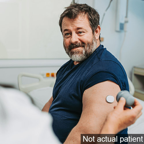 Man getting blood sugar taken