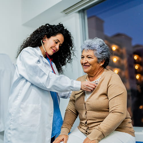 doctor examining patient