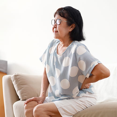 woman with back pain