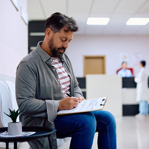patient in waiting room