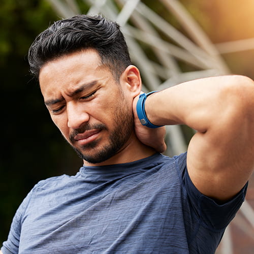 man with neck pain